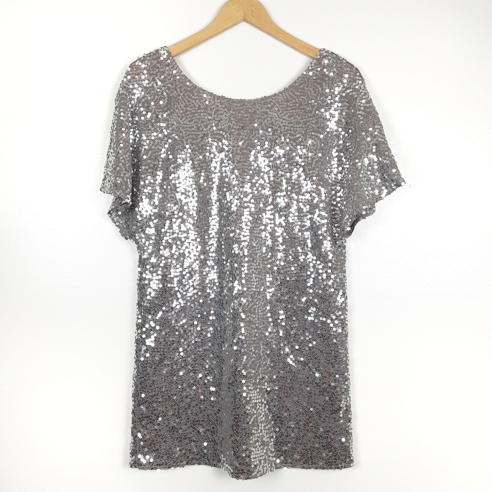Lulu's sequin mini shift dress Silver Size XS